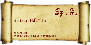 Szima Héla névjegykártya